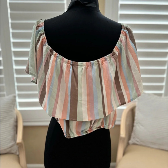 NWT | Torrid | Midi Challis Off Shoulder Stripe Off Shoulder Top - Size 2 (2X) - Picture 6 of 7